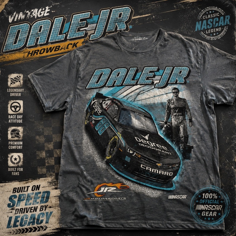 Dale Jr. Degree Deodorant NASCAR Racing Graphic T-Shirt JR Motorsports